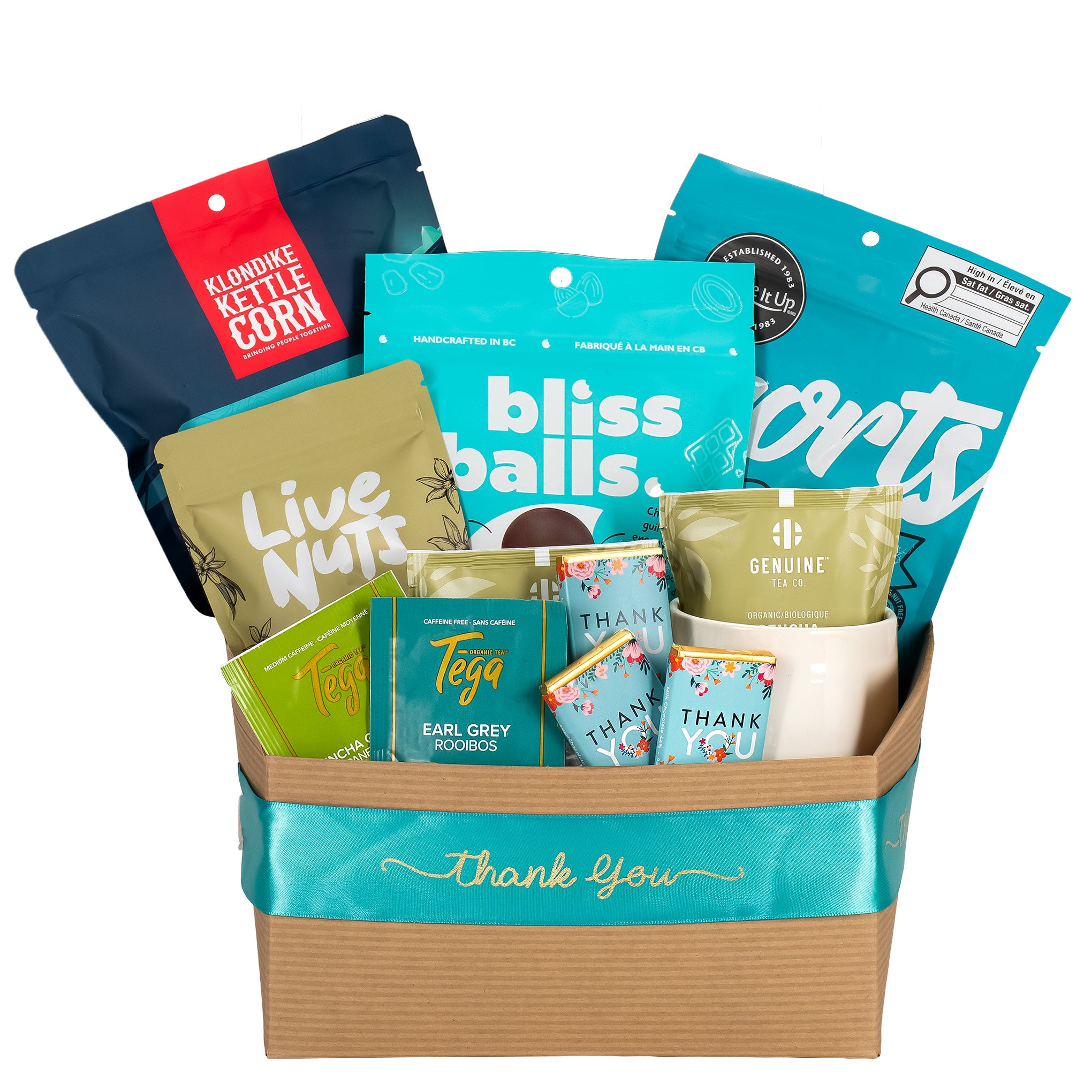 Thank you - Appreciation gift box filled with popcorn, chocolates, cookies and tea