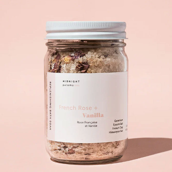 French Rose and vanilla bath soak by Midnight Paloma