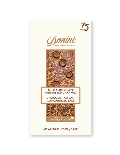 Donini milk chocolate bar with salted caramel