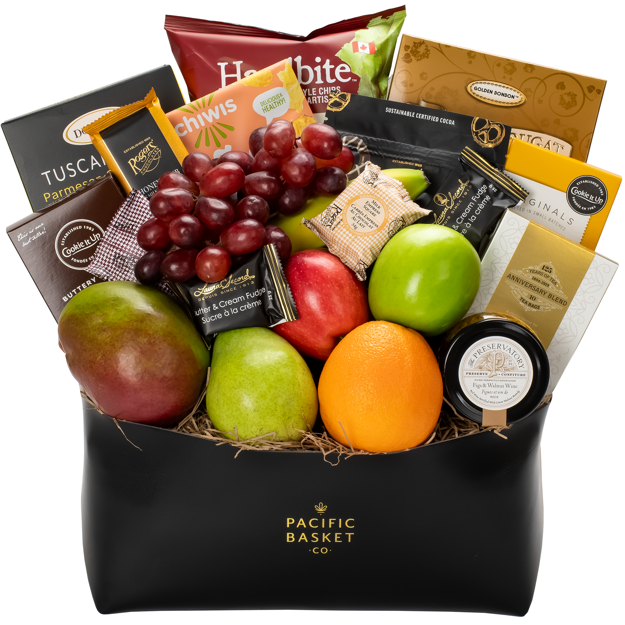 Fruit and chocolate gift basket