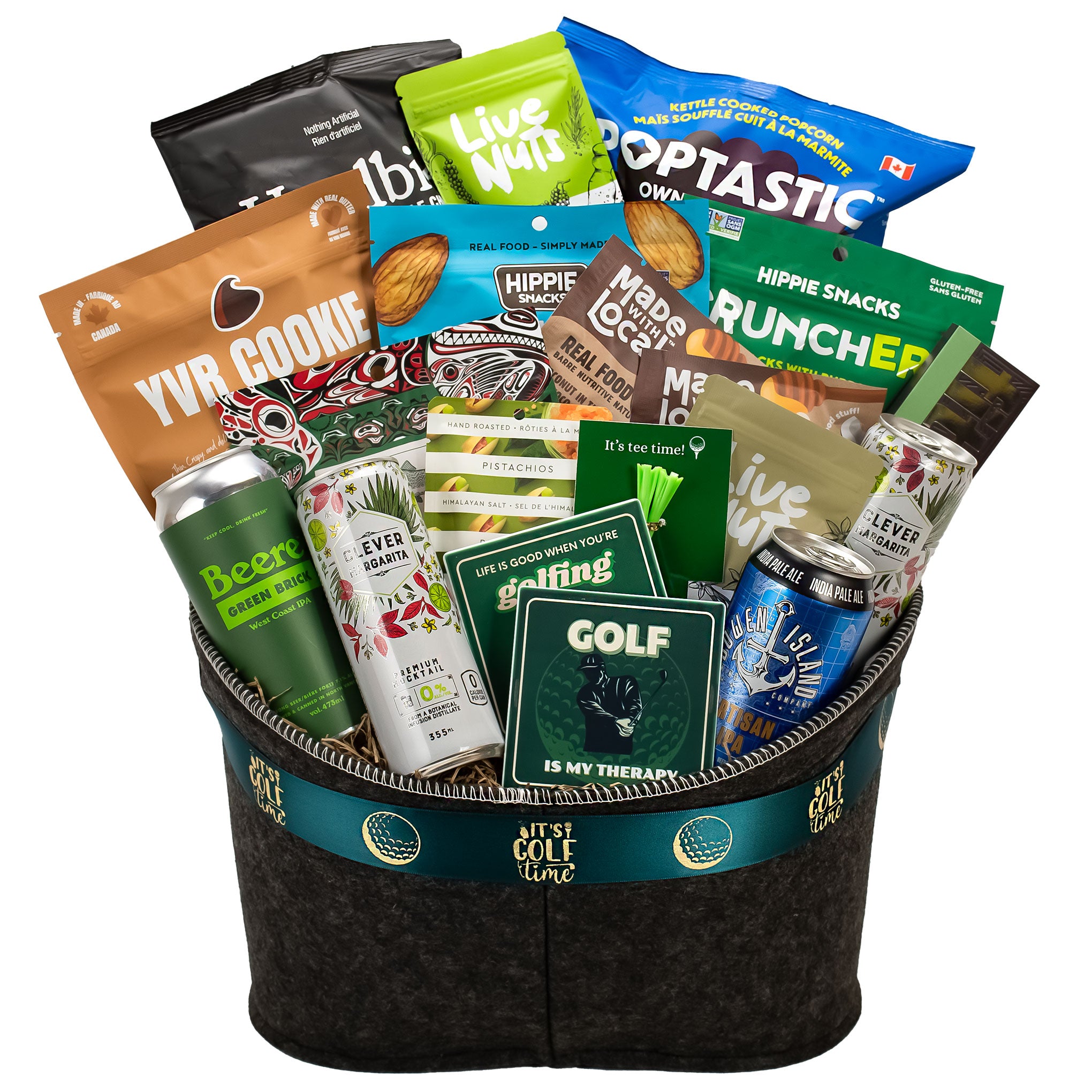 Gift basket for golf lover