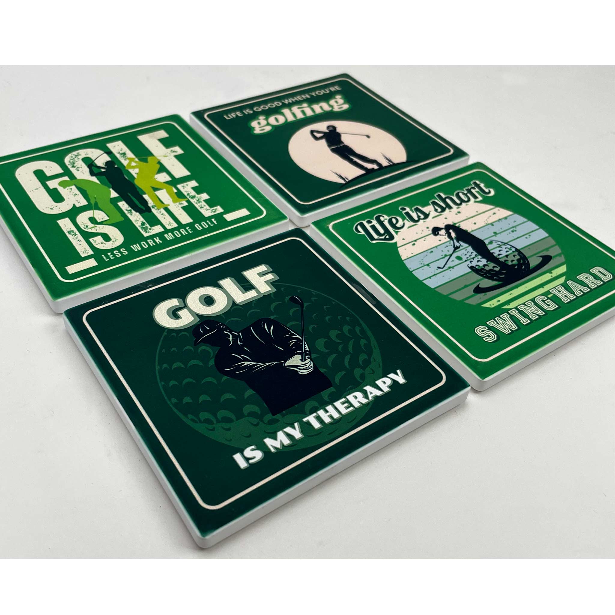 golf ceramic coasters - made in Vancouver BC