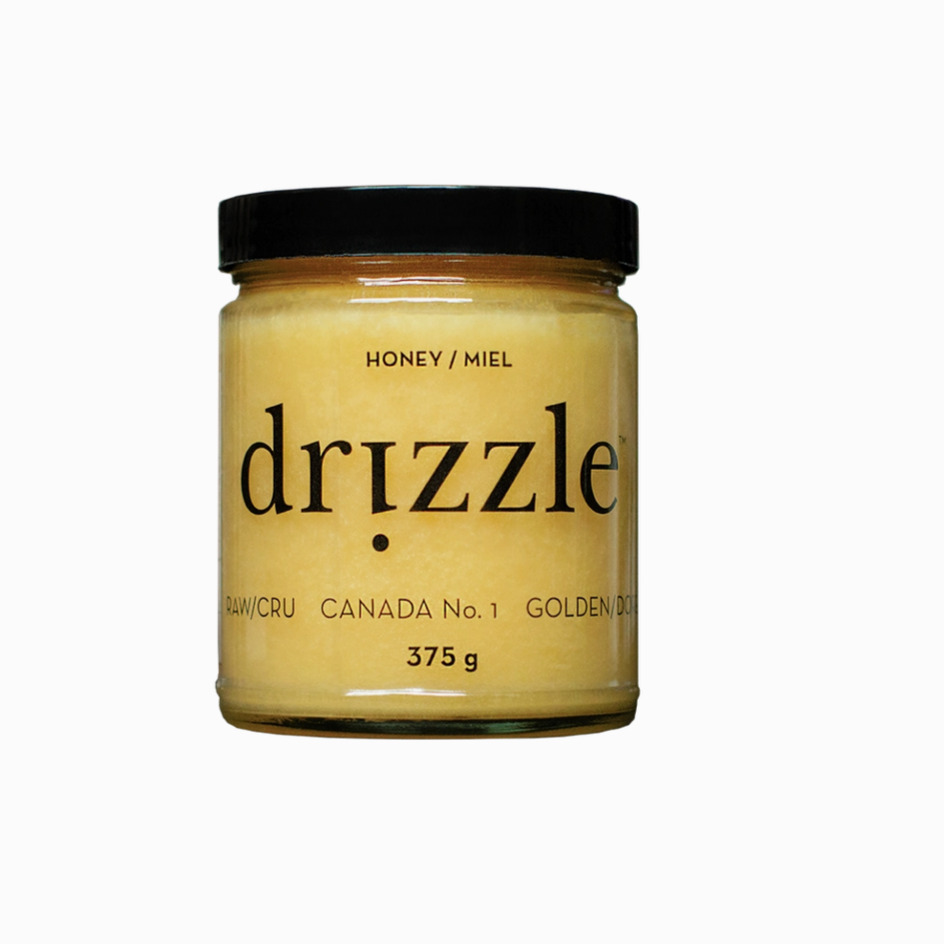 Golden raw honey made in Canada