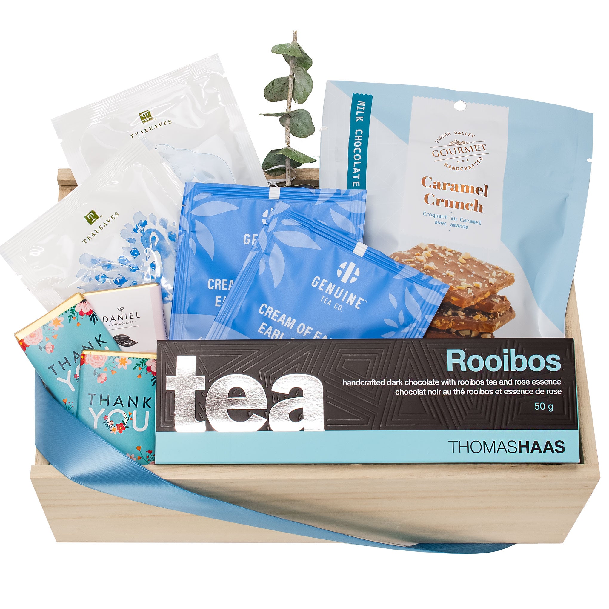 Tea thank you gift box with Canadian tea and chocolates