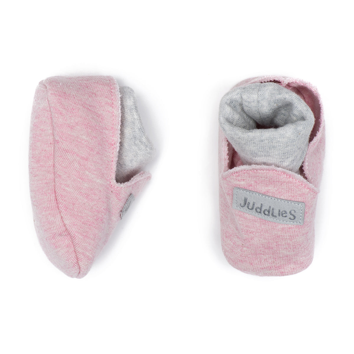 Pink baby slippers made in Canada
