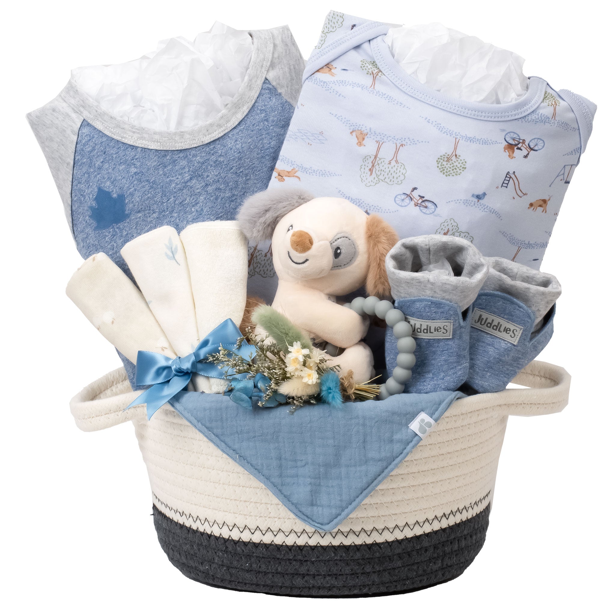 Baby boy blue gift basket