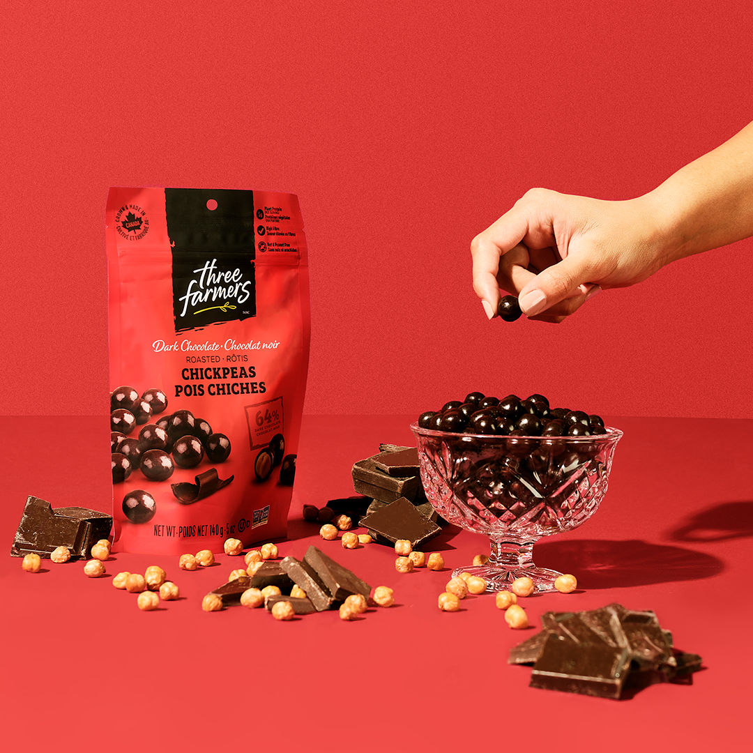 Three Farmers chocolate chickpeas made in Canada