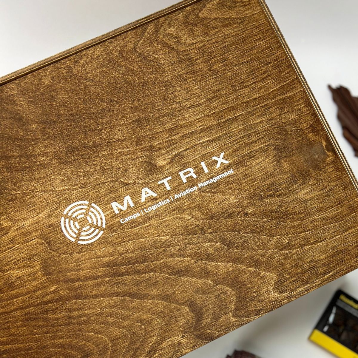 Matrix wooden gift box stained