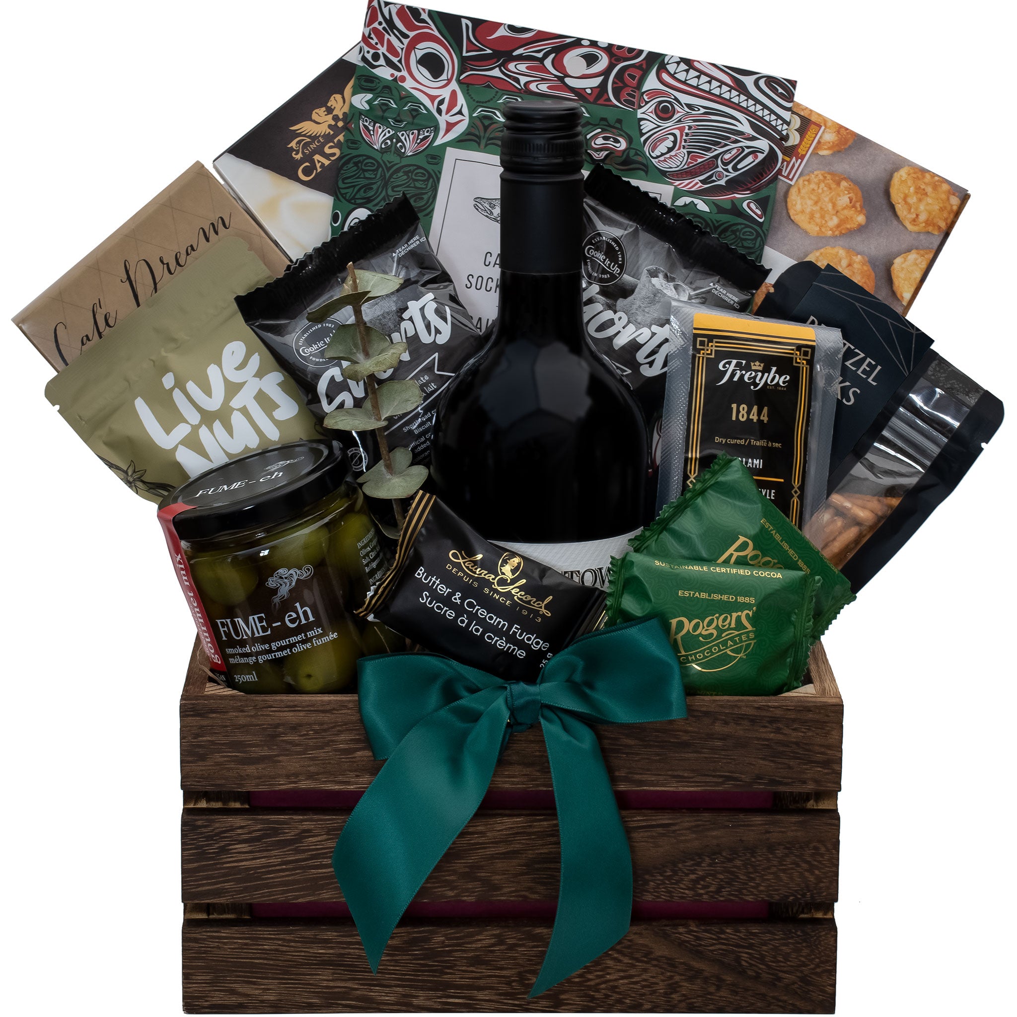 Wine and cheese gift basket