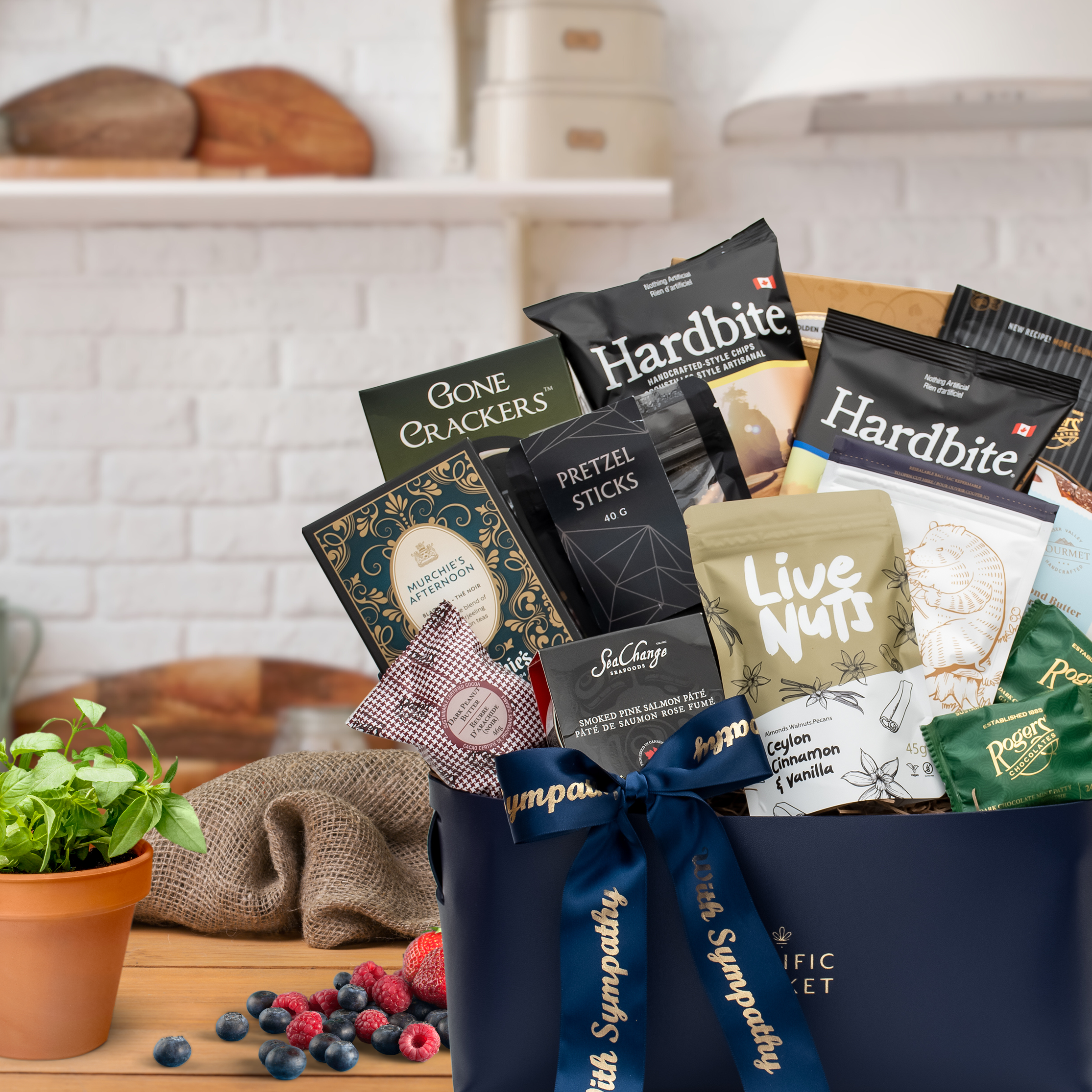 Sympathy gourmet gift basket