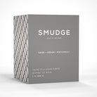 Gray box with 'Smudge' bath bomb branding on a white background