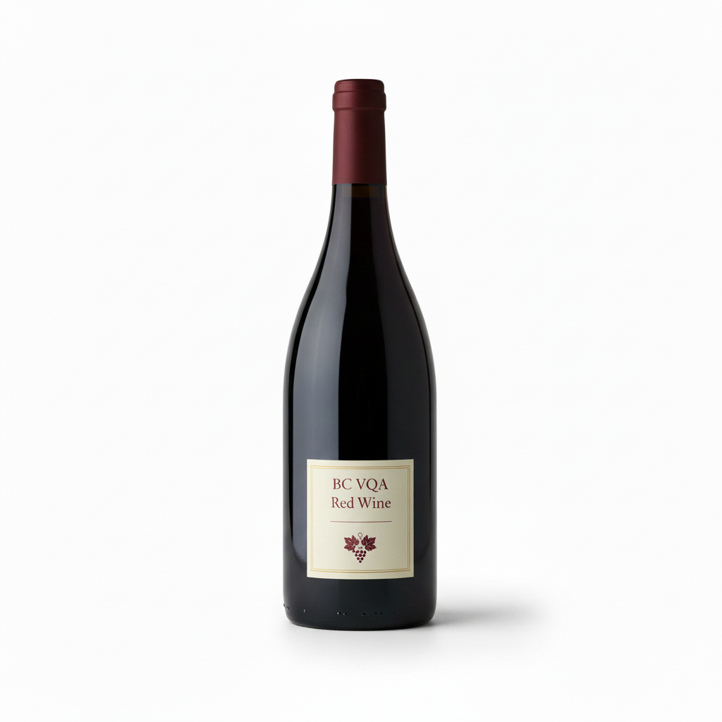 A bottle of BC VQA red wine