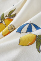close up of the lemon print baby apparel