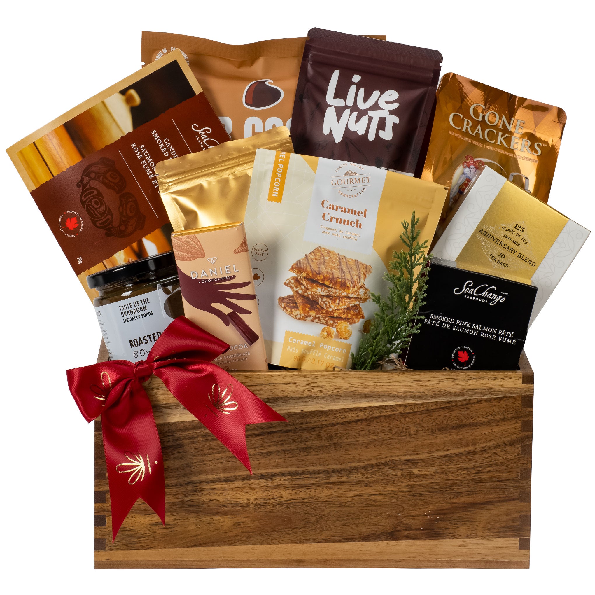 Gourmet gift basket with products made in BC