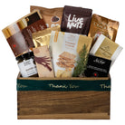 Acacia wood gift box with BC made gourmet products