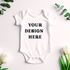 Custom baby onesie with your own design. Custom baby apparel Vancouver