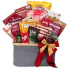Large Deck the Halls premium gift basket overflowing with artisan Canadian treats for corporate holiday gifting
