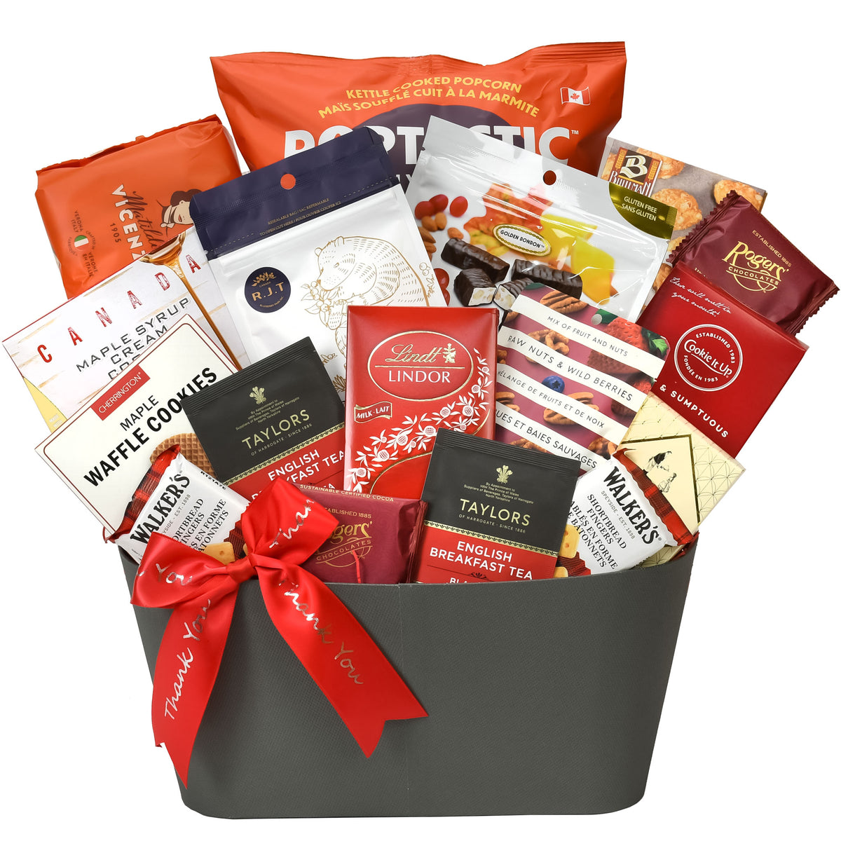 Entertainer gift basket with thank you ribbon – Pacific Basket Co.