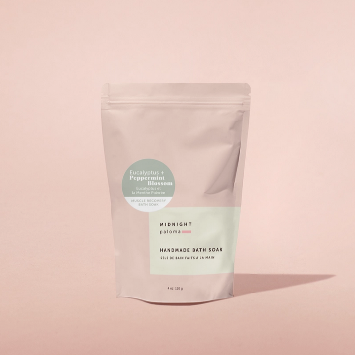Eucalyptus + Peppermint Blossom muscle bath soak - Made in BC 