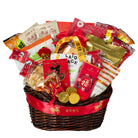 Chinese New Year Gift basket with various snacks and products