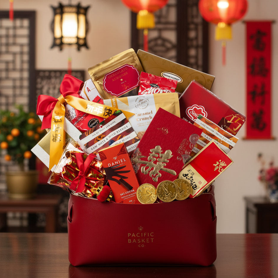 Red Lunar New Year Gift basket 