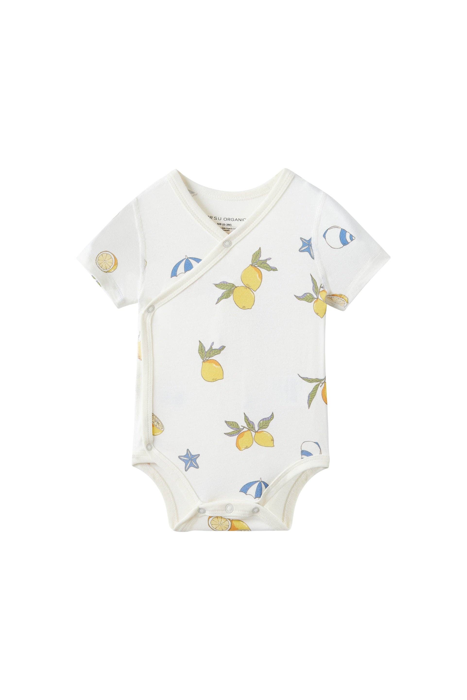 Baby kimono with lemon pattern 
