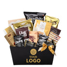 World of thanks gourmet gift basket with your branding - corporate logo gift basket